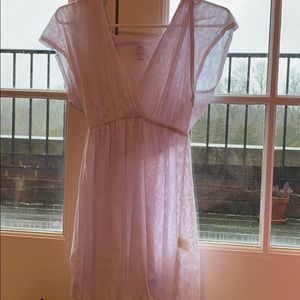 White swim coverup with hood.